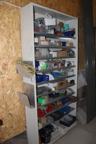 794502-16 Workshop shelf with contents, nails, screws etc.