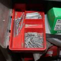 794502-19 Workshop shelf with contents, nails, screws etc.