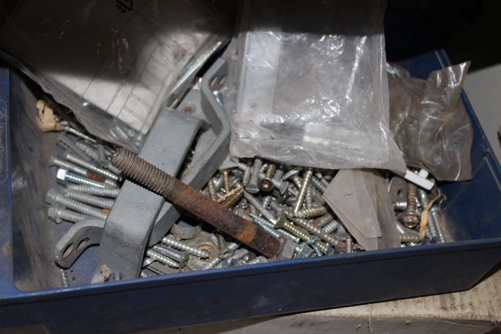 794502-20 Workshop shelf with contents, nails, screws etc.