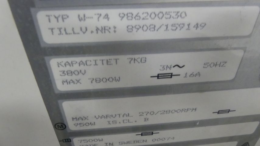 836097-8 Wascator washing machine