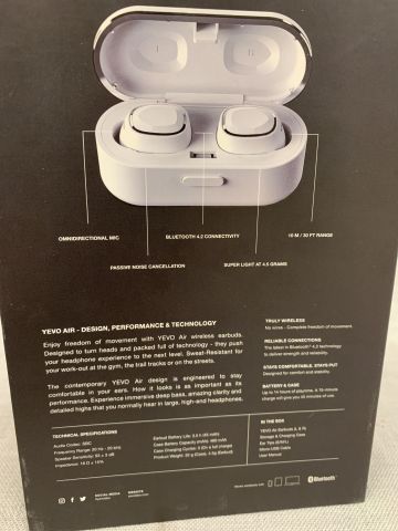 842257-3 Yevo Air True Wireless Earphones - White - Free Shipping