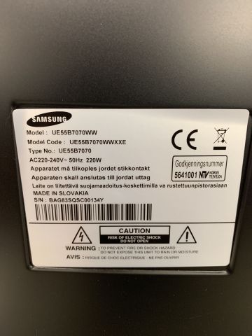 747601-10 TV 55" Samsung UE55B7070WW Fjärrkontroll