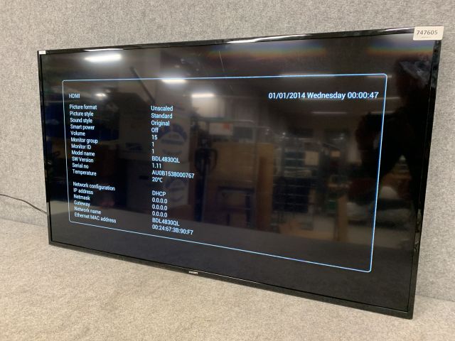 747605-6 TV Philips 48 "BDL4830QL Remote control