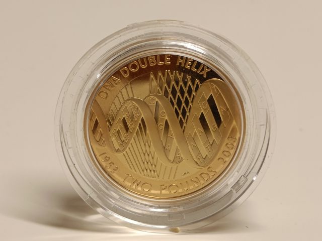 578572-2 Gold coin DNA Double Helix, Two pounds 1993