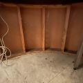 838848-9 Wooden bar counter, 3 chairs, back shelf