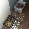 745926-3 Collection of serving trays, wine glasses, glass jars etc.