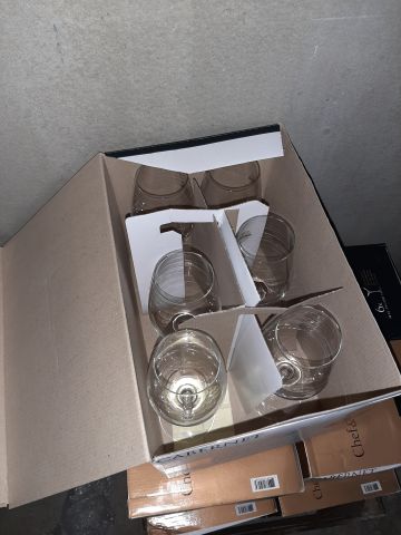 745926-10 Collection of serving trays, wine glasses, glass jars etc.