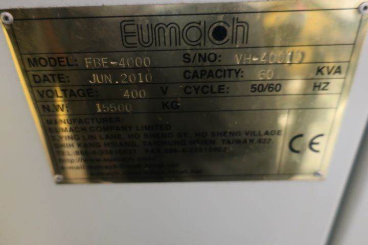 833065-37 Bed milling machine CNC, EUMACH FBE-4000 -2010