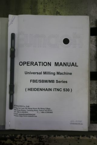 833065-76 Bed milling machine CNC, EUMACH FBE-4000 -2010