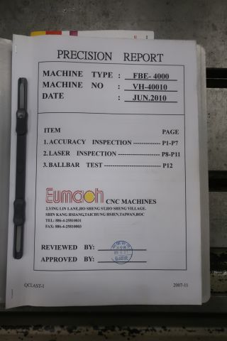 833065-77 Bed milling machine CNC, EUMACH FBE-4000 -2010