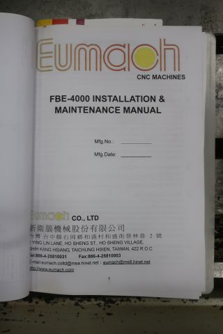 833065-78 Bed milling machine CNC, EUMACH FBE-4000 -2010