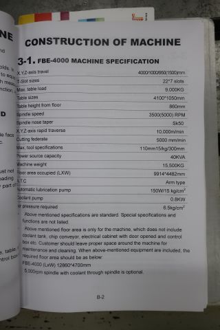 833065-79 Bed milling machine CNC, EUMACH FBE-4000 -2010