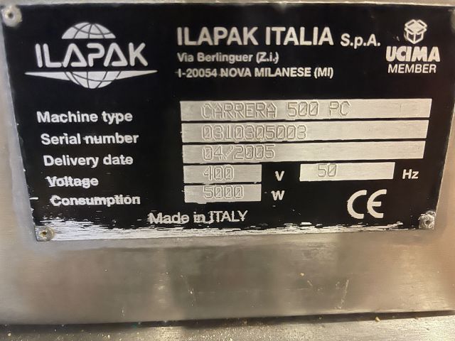 846568-8 Used Ilapak Carrera 500 PC Flow Wrapper