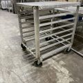 846575-2 Sheet metal trolley on wheels for 7 sheets 45x60cm