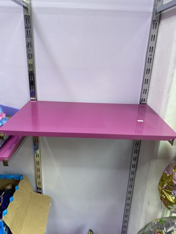 805988-2 Shop fittings, wall shelves, about 35 sections