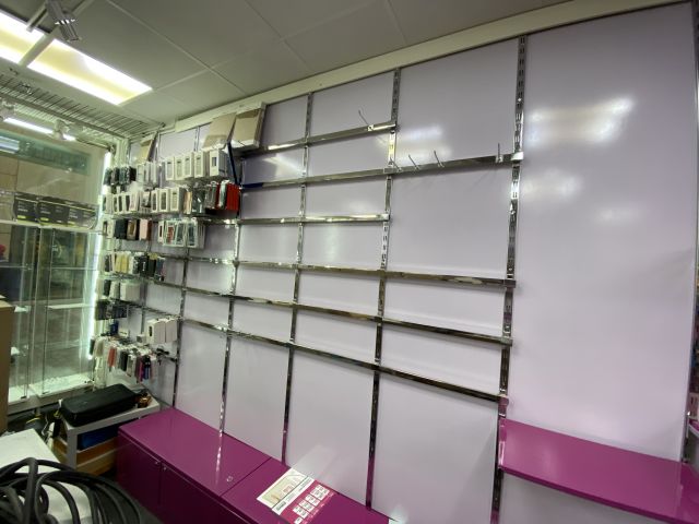 805988-28 Shop fittings, wall shelves, about 35 sections