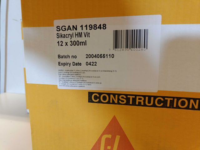 825833-7 70 Stycken tuber Latexfog Sika Sikacryl vit 300ml