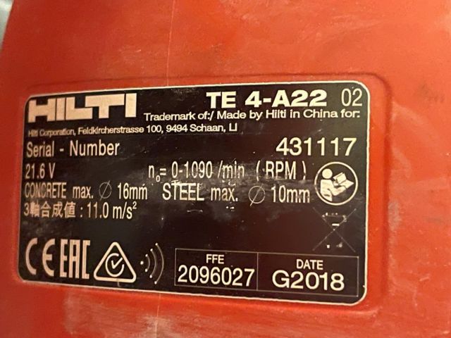 828911-5 Hammer drill Hilti TE 4-A22