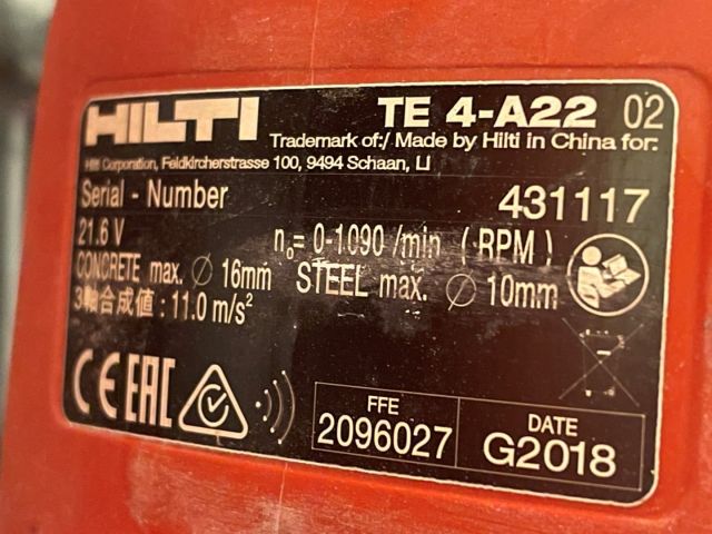 828911-6 Hammer drill Hilti TE 4-A22