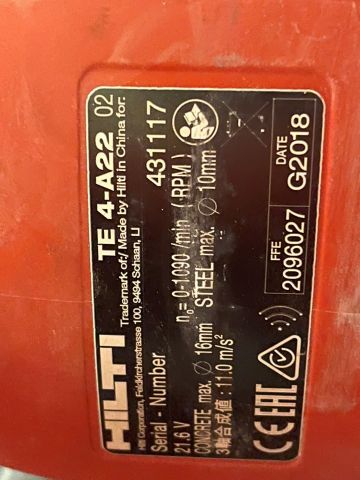 828911-19 Hammer drill Hilti TE 4-A22