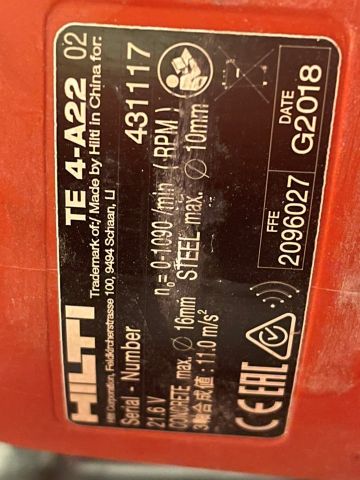828911-21 Hammer drill Hilti TE 4-A22