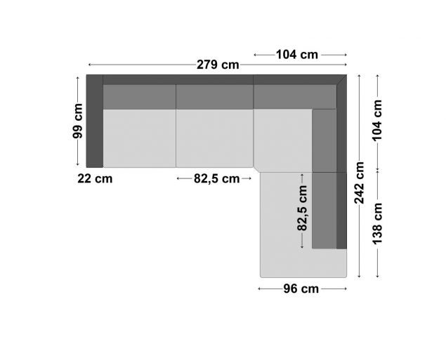 852115-4 NEW Preston corner sofa with open end left