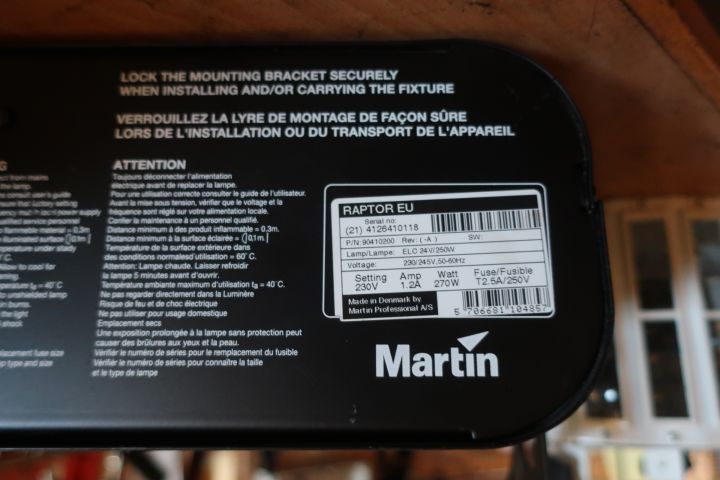 833418-12 7 disco lamps, different models - i.a. Martin Raptor