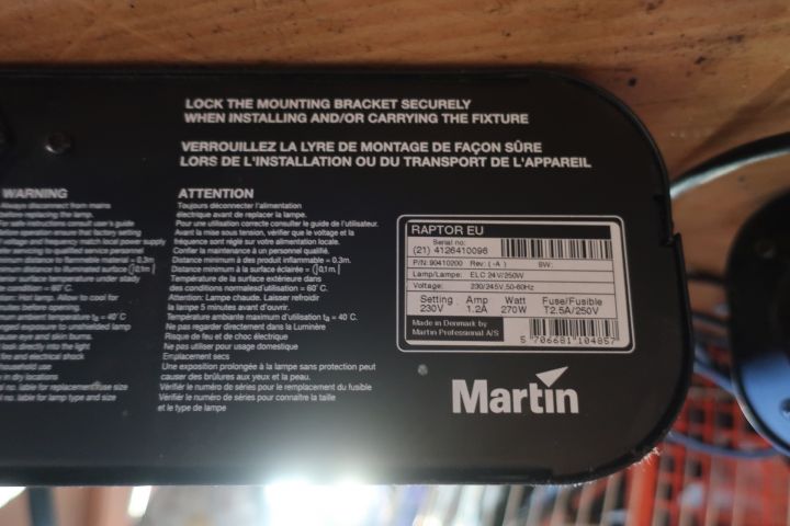 833418-13 7 disco lamps, different models - i.a. Martin Raptor