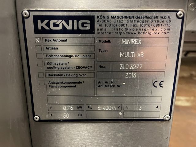 852756-8 KÖNIG - Mini Rex with automatic dough balancing and rolling