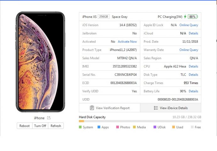 748134-9 Apple iPhone XS 256GB Space Gray