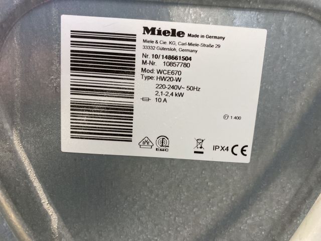 804170-10 Washing machine, Miele, WCE670