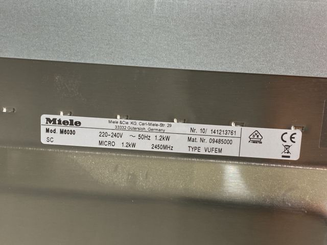 804179-5 Built-in microwave, Miele, Mod: M 6030