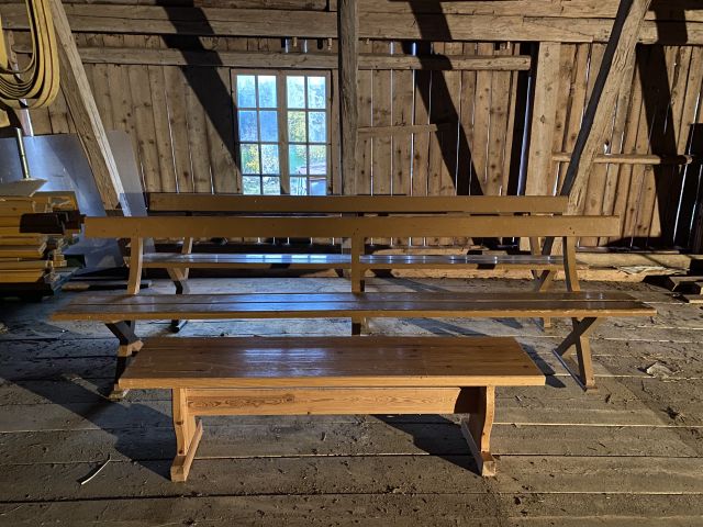 794685-1 Church pews and stool