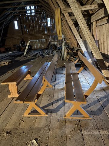 794685-3 Church pews and stool