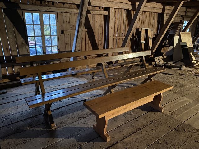 794685-6 Church pews and stool