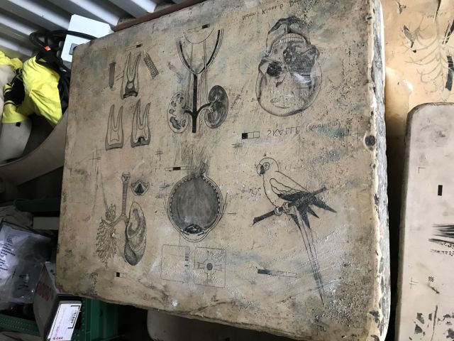 848951-9 Lithograph press karl krause with lithograph stone