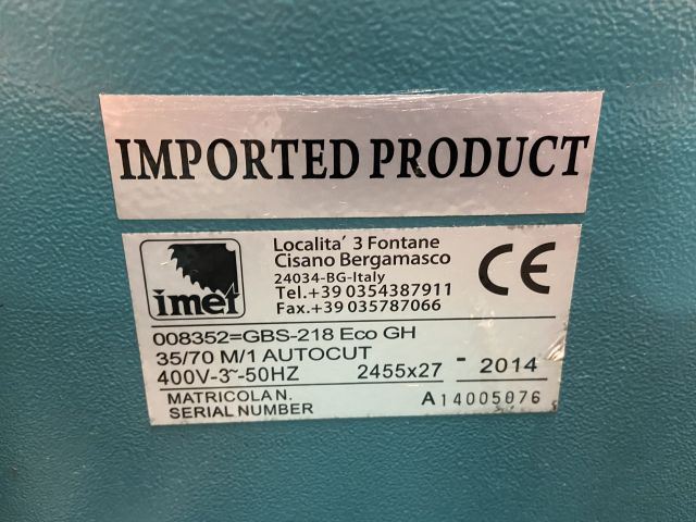 848955-9 Bandsaw Imet GBS 218 Eco AutoCut