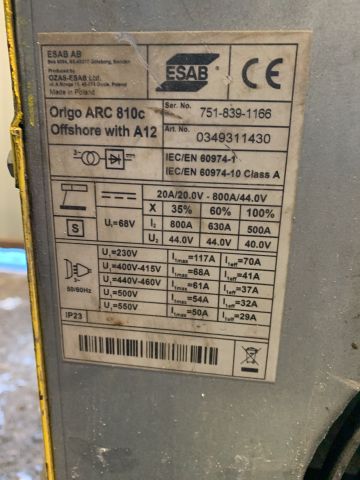 809763-4 Welding rectifier ESAB Origo ARC 810c