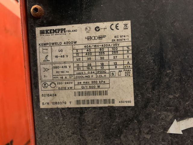 809778-9 MIG welder with feeder Kemppi Kempoweld 4200W / K400