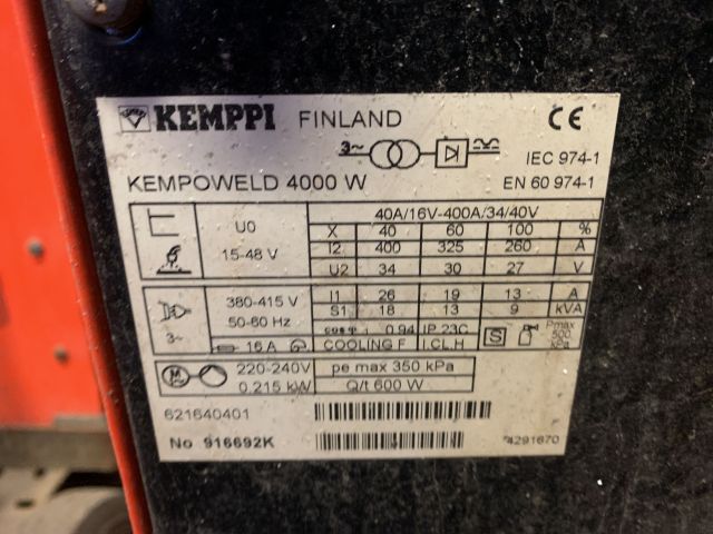 809781-7 MIG welder with feeder Kemppi Kempoweld 4000W / K400