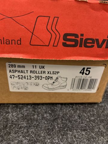 856263-2 Sievi Asphalt Roller XL + safety boots S2P, Black, Size 45