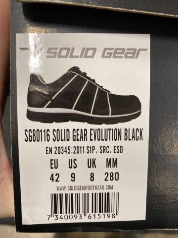 856615-2 Solid Gear Evolution Black safety shoes S1P, Black, Size 42