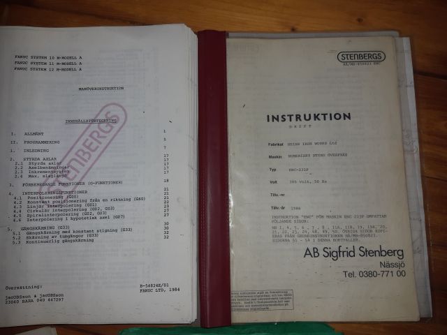 812153-40 CNC Numerically Controlled Router Stenbergs ENC-23IP