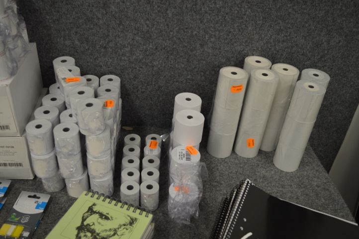779456-5 Office supplies dormitory blocks, receipt rolls, paper and more