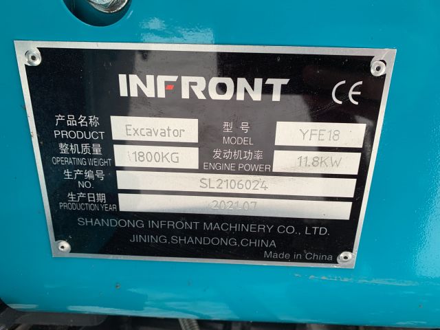 809362-10 Crawler excavator mini excavator Infront YFE18