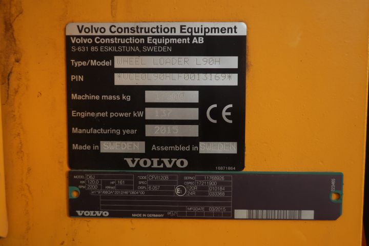 861363-105 Wheel loader, Volvo L90H - 2015