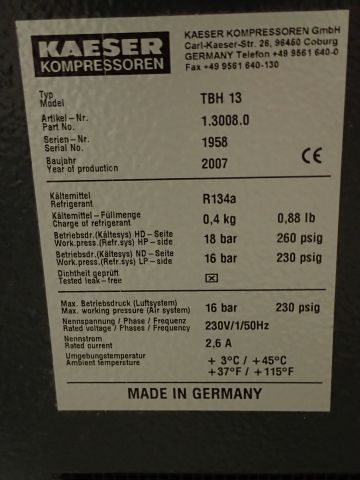 753771-17 Refrigerator Kaeser TBH 13