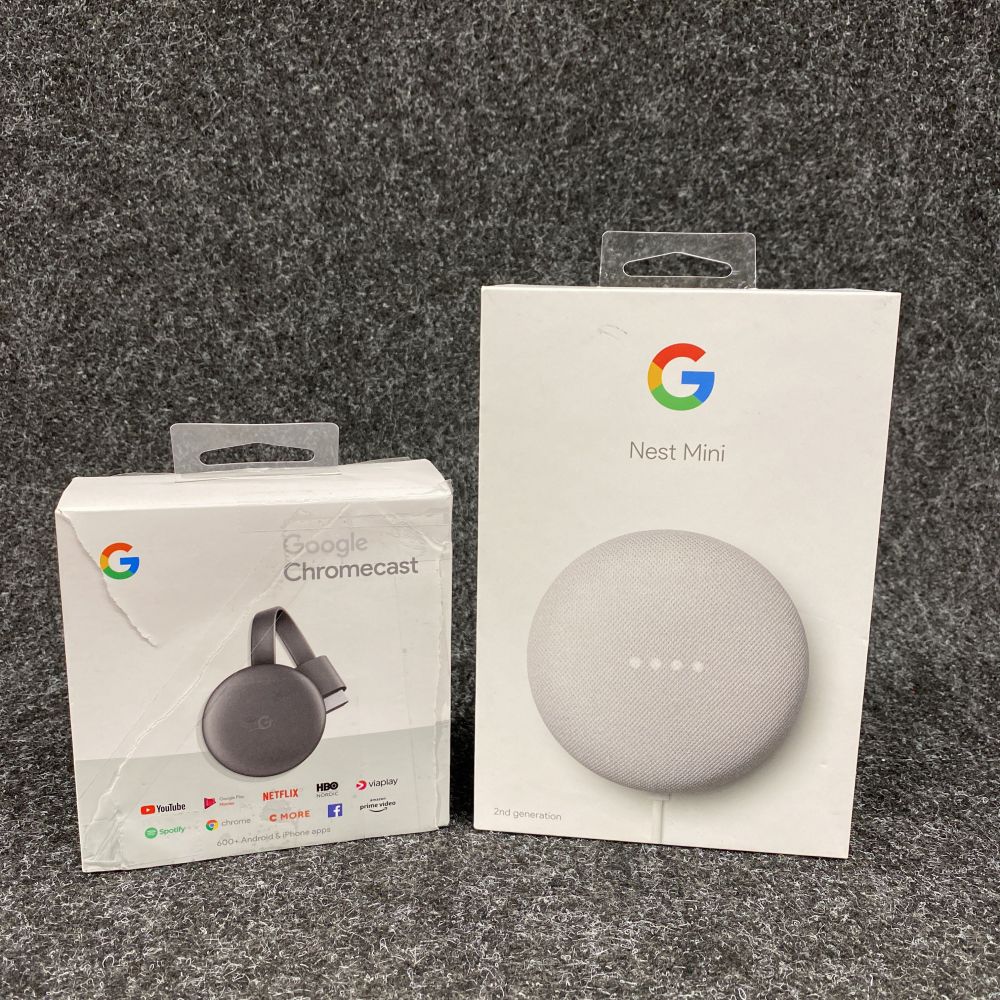 Google Chromecast (3rd generation) & Google Nest Mini - Chalk 2nd