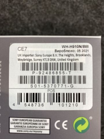 864436-3 Sony WH-H910 Wireless Headphones (Black)