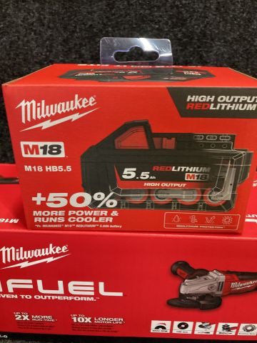 864837-3 Angle slip Milwaukee M18 CAG125X incl 1 pc battery Milwaukee HB5.5